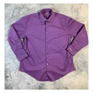 Van Heusen Flex Men's XL Slim Fit Dress‎ Shirt Purple Geometric